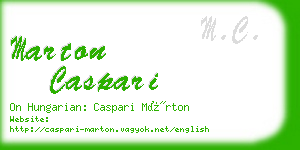 marton caspari business card